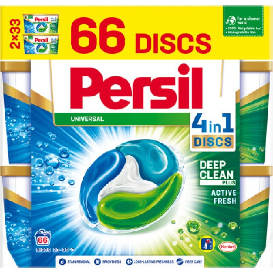 Капсули для прання Persil Discs Universal Deep Clean 66 шт: ціни та характеристики