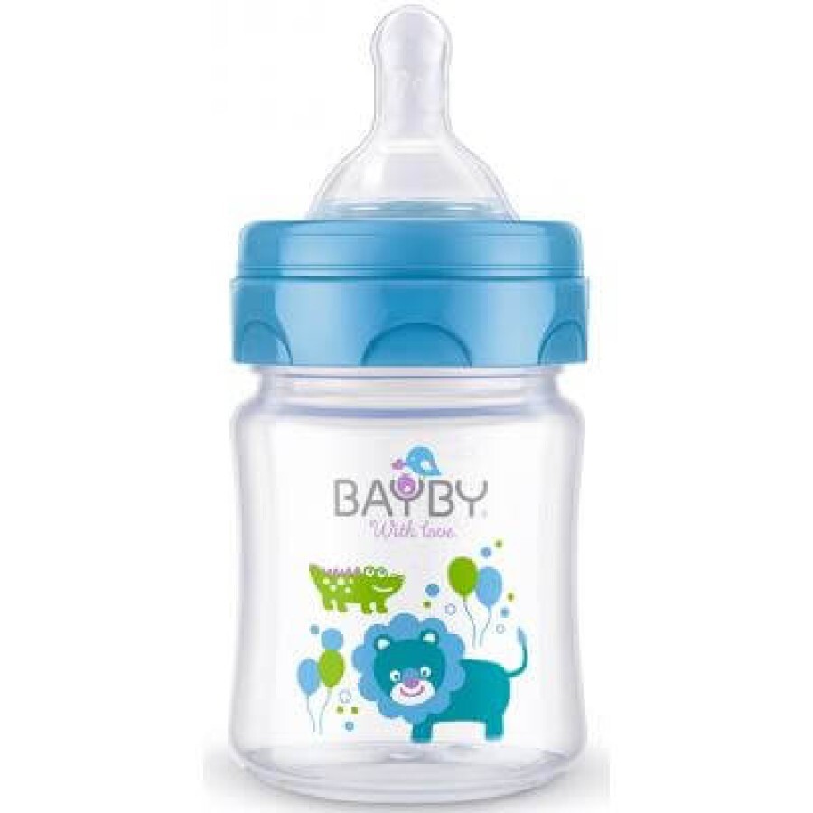 Пляшечка для годування BayBy 120 мл 0 міс+ синій: ціни та характеристики
