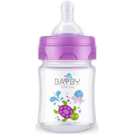 Пляшечка для годування BayBy 120 мл 0 міс+ фіолетовий