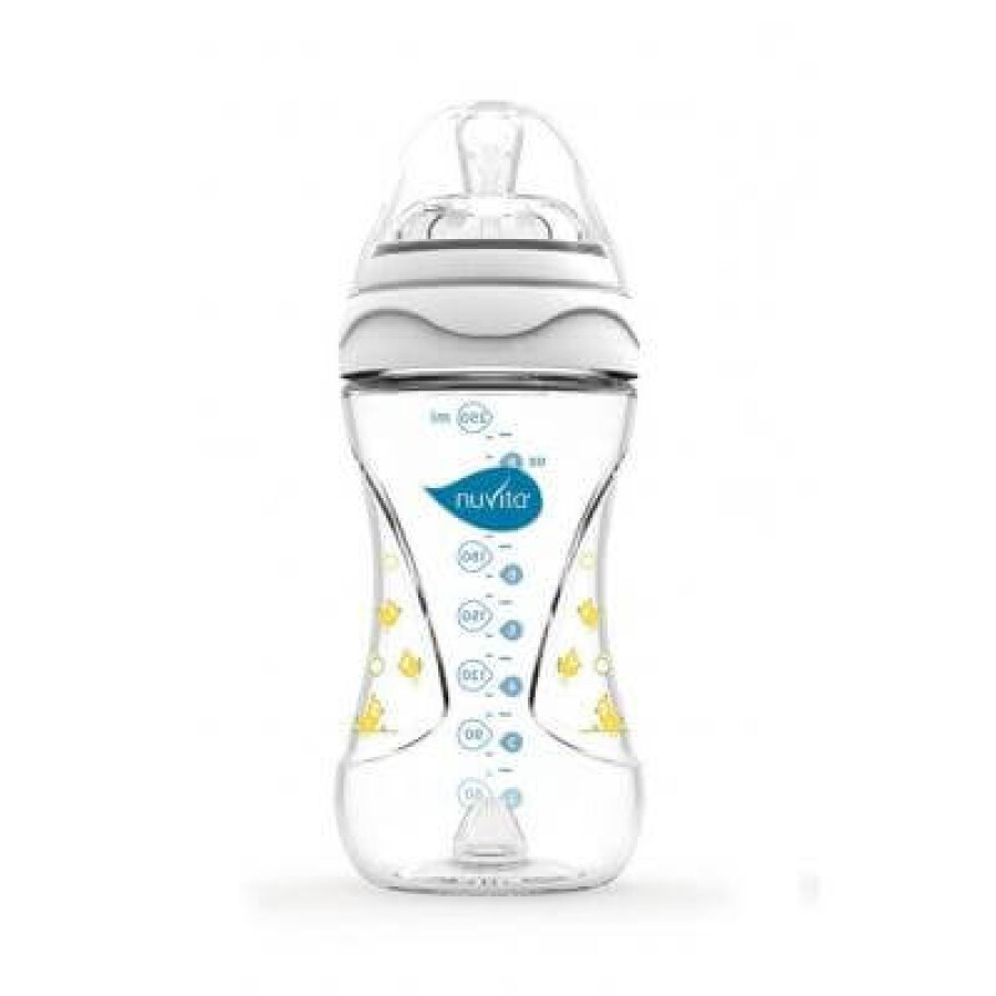Бутылочка для кормления Nuvita Mimic 250 мл 3м+ антиколиковая, белая: цены и характеристики