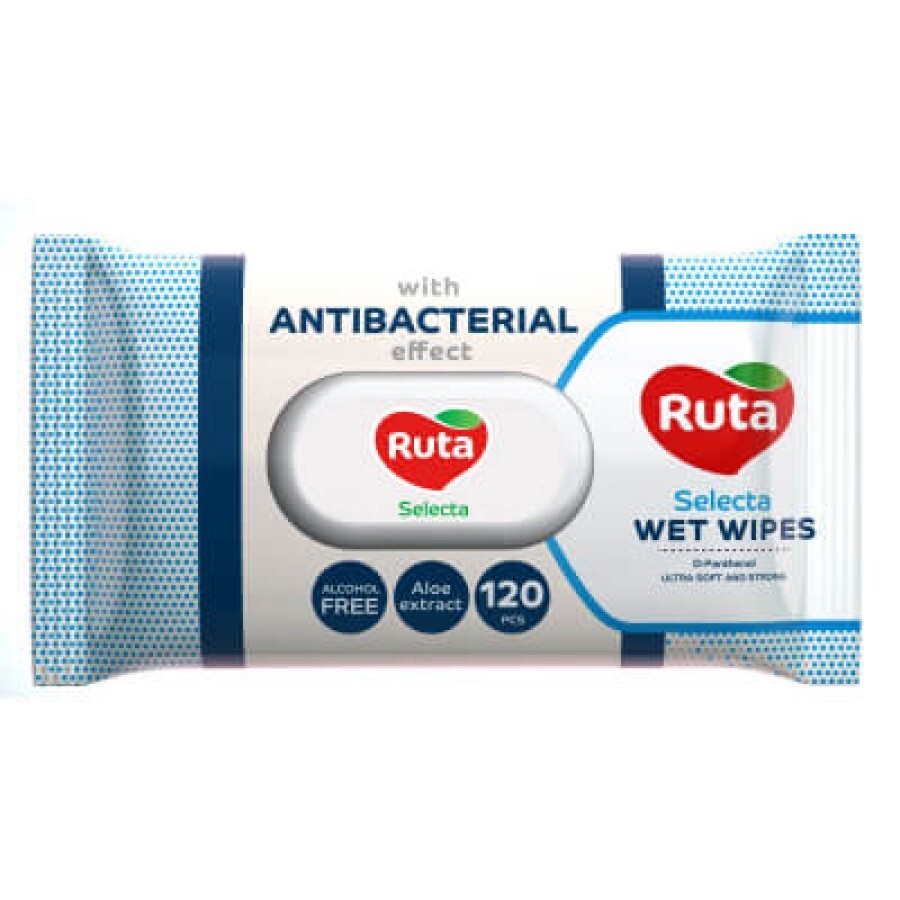 Вологі серветки Ruta Selecta антибактеріальні 120 шт: ціни та характеристики