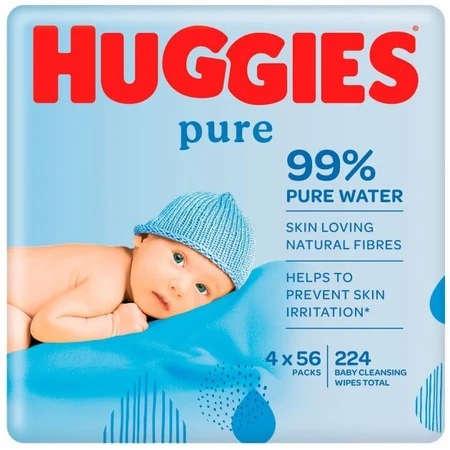 Детские влажные салфетки Huggies Pure 56 х 4 шт: цены и характеристики