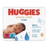 Дитячі вологі серветки Huggies Pure Extra Care 3 х 56 шт