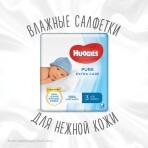 Дитячі вологі серветки Huggies Pure Extra Care 3 х 56 шт: ціни та характеристики