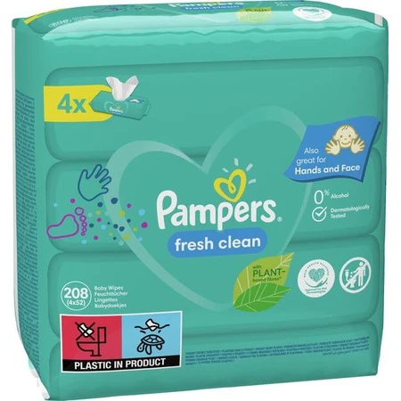 Детские влажные салфетки Pampers Fresh Clean 4х52 шт №208: цены и характеристики