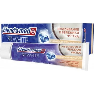Зубна паста Blend-a-med 3D White Відбілювання та дбайливе чищення з кокосом. олією 100 мл