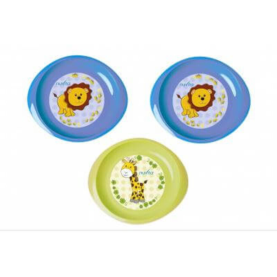 Набор детской посуды Nuvita тарелочки 6м+ 3шт. мелкие синие и салатовая: цены и характеристики
