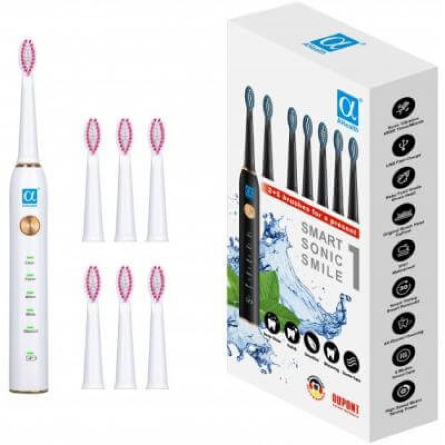Електрична зубна щітка AHealth SMART SONIC SMILE 1 white: ціни та характеристики