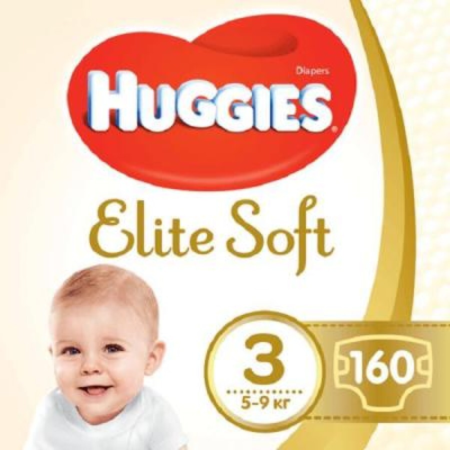 Підгузки Huggies Elite Soft 3 (5-9 кг) 160 шт: ціни та характеристики