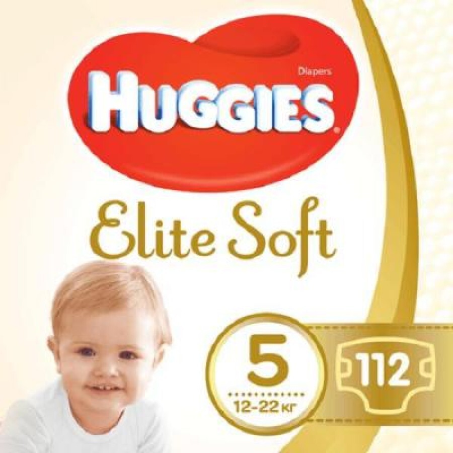 Підгузки Huggies Elite Soft 5 (12-22 кг) 112 шт: ціни та характеристики