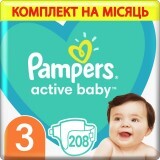 Подгузники Pampers Active Baby Midi Размер 3 (6-10 кг), 208 шт