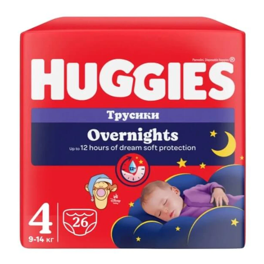 Підгузки-трусики Huggies Overnight р.4 (9-14 кг) 26 шт.: ціни та характеристики