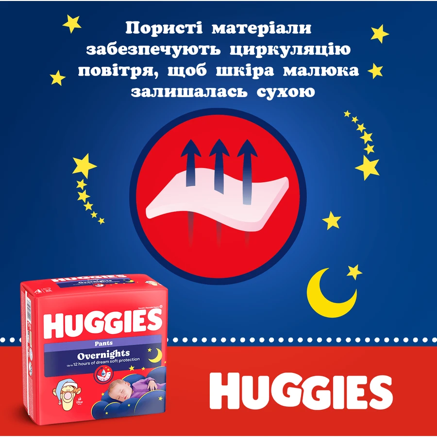 Подгузники-трусики Huggies Overnight р.4 (9-14 кг) 26 шт.: цены и характеристики