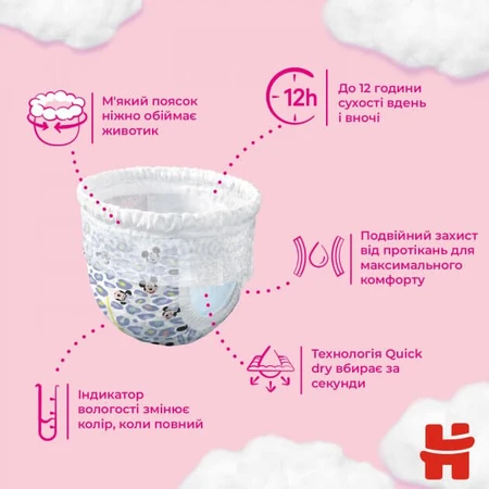 Підгузки Huggies Pants 6 для дівчаток (15-25 кг) 60 шт: ціни та характеристики