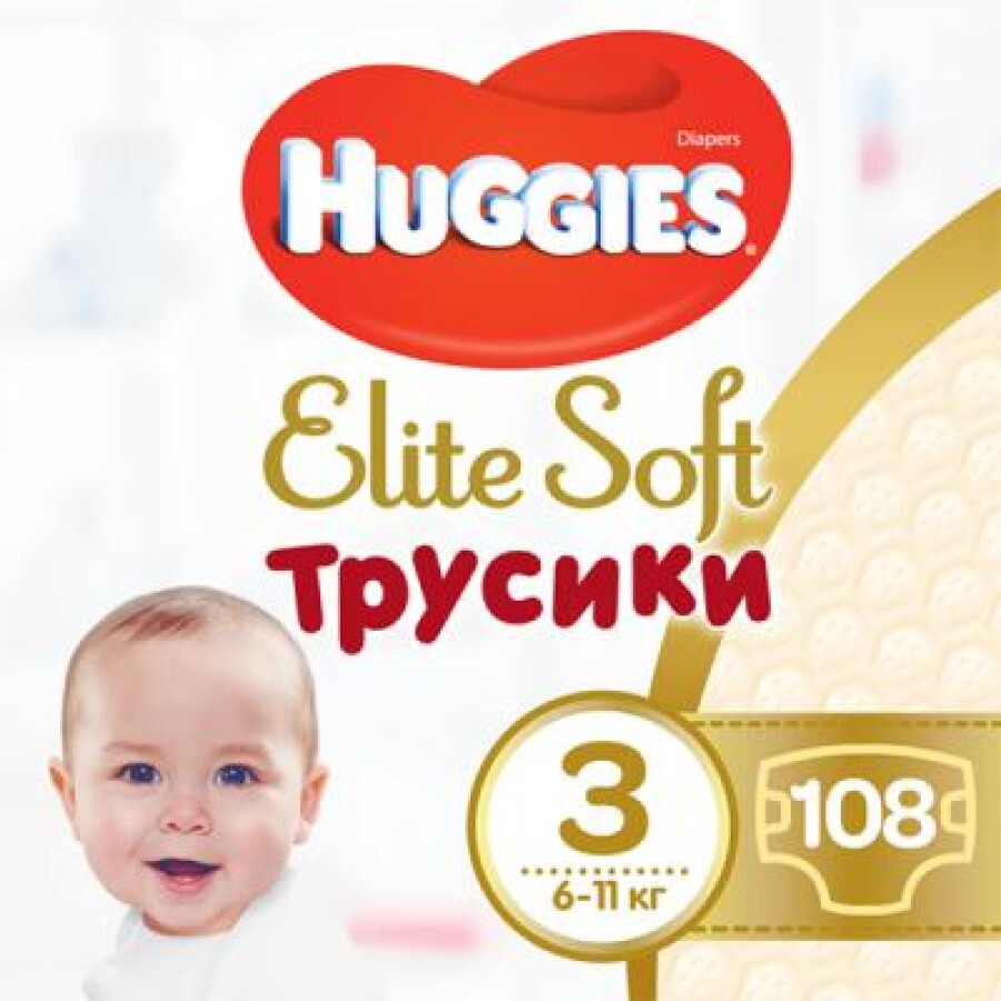 Подгузники Huggies Elite Soft Pants M размер 3 (6-11 кг) Box 108 шт: цены и характеристики