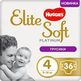 Підгузки Huggies Elite Soft Platinum Mega 4 9-14 кг 36 шт