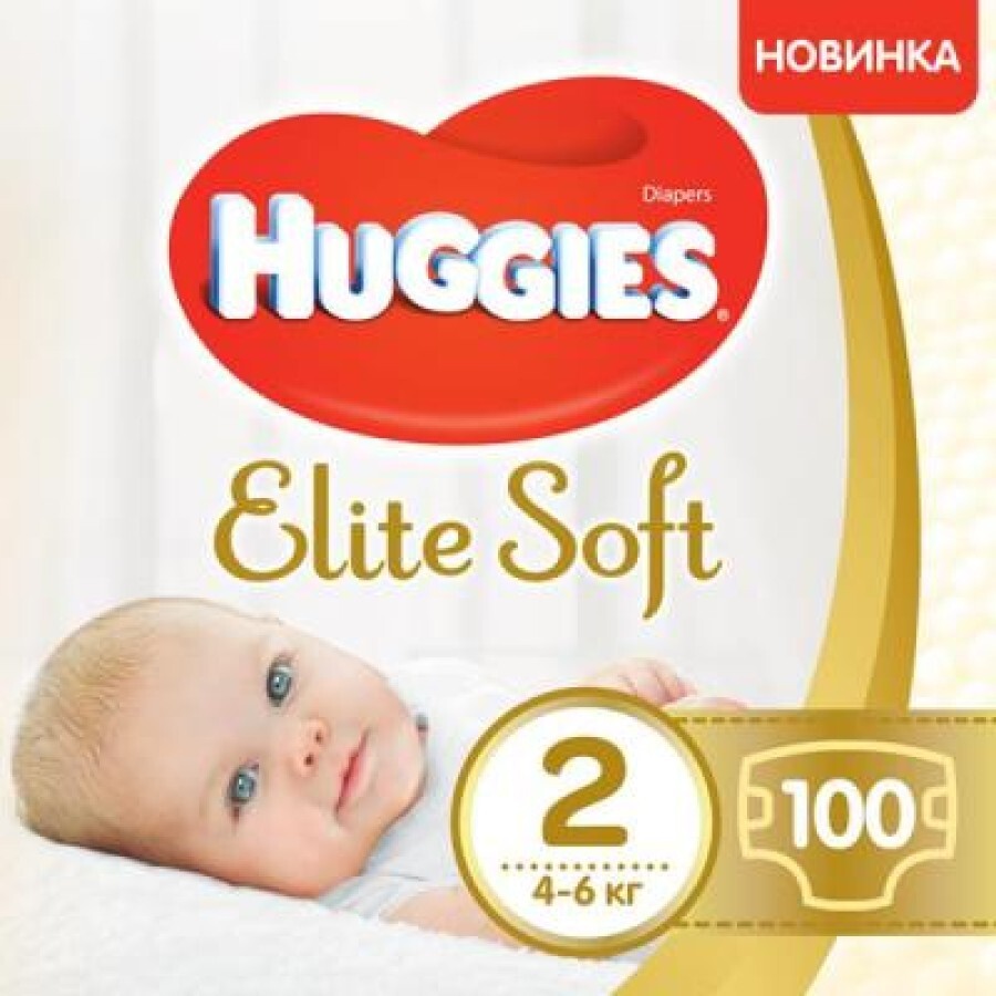 Подгузники Huggies Elite Soft 2 Giga (4-6 кг) 100 шт: цены и характеристики