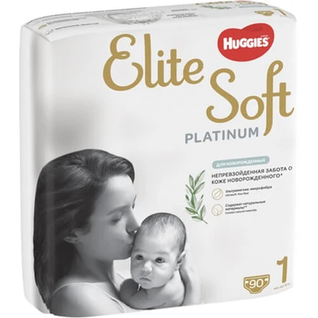 Подгузники Huggies Elite Soft Platinum Mega 1 (до 5 кг) 90 шт: цены и характеристики