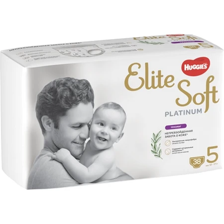 Підгузки Huggies Elite Soft Platinum Mega 5 (12-17 кг) 38 шт: ціни та характеристики
