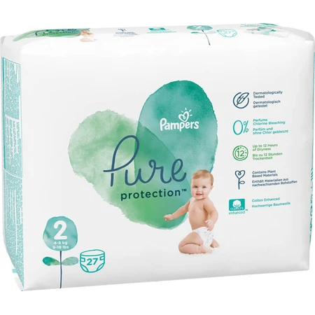 Підгузки Pampers Pure Protection Розмір 2 Mini 4-8 кг 27 шт: ціни та характеристики