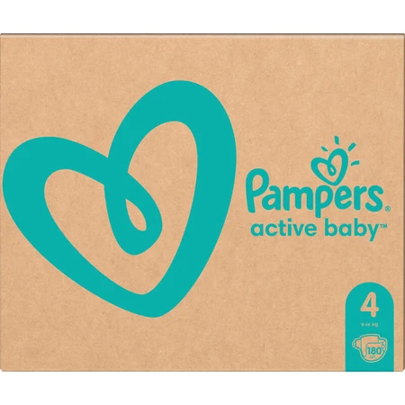 Підгузки Pampers Active Baby Maxi Розмір 4 (9-14 кг), 180 шт: ціни та характеристики