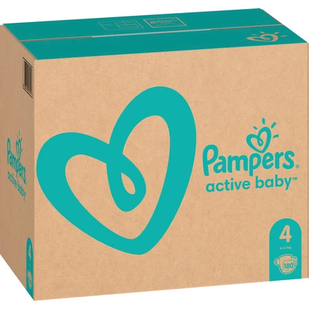 Підгузки Pampers Active Baby Maxi Розмір 4 (9-14 кг), 180 шт: ціни та характеристики