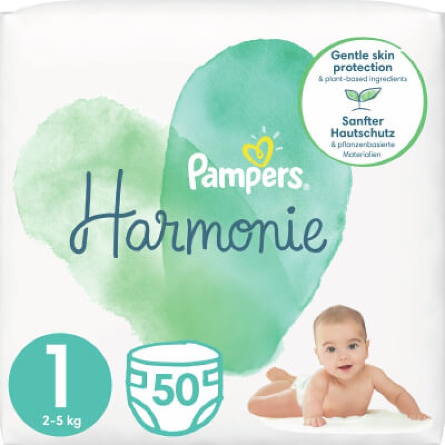Підгузки Pampers Harmonie Newborn Розмір 1 (2-5 кг) 50 шт: ціни та характеристики