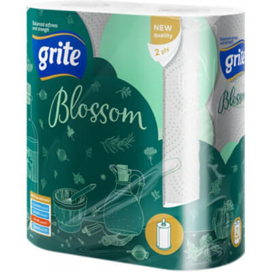 Бумажные полотенца Grite Blossom 2 слоя 2 рулона: цены и характеристики