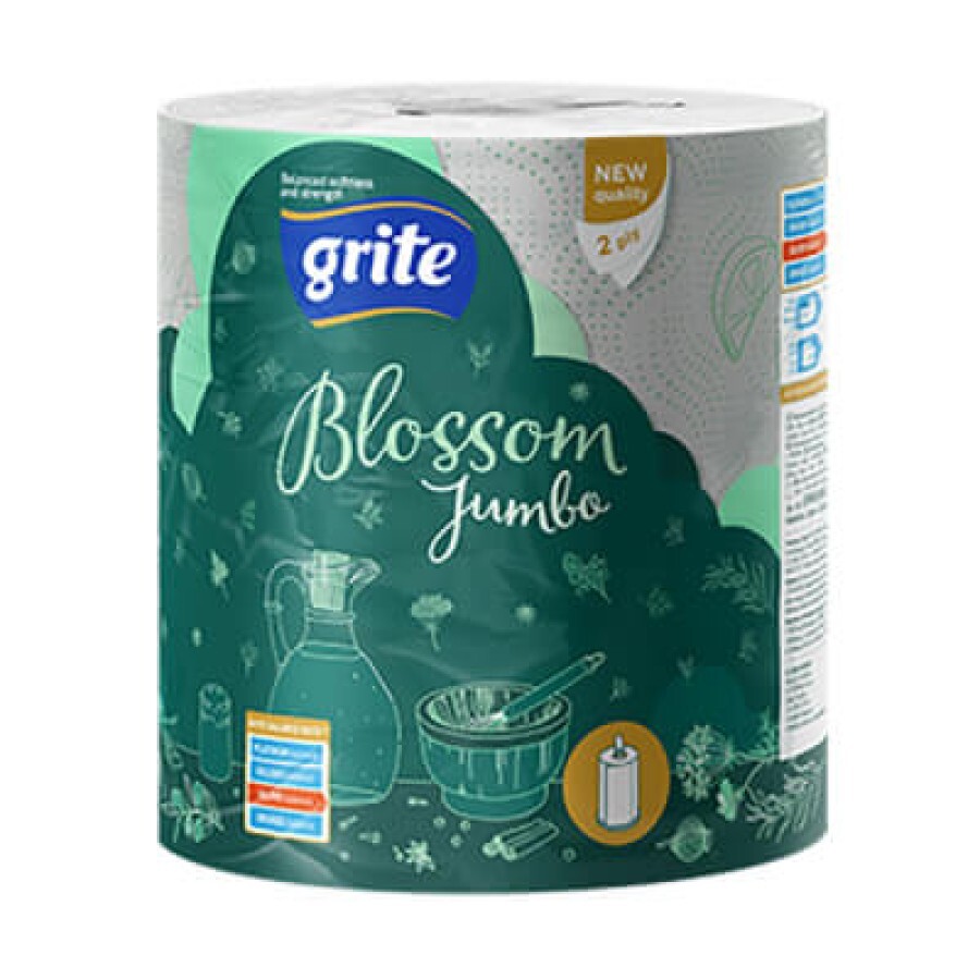 Бумажные полотенца Grite Blossom Jumbo 2 слоя 1 рулон: цены и характеристики