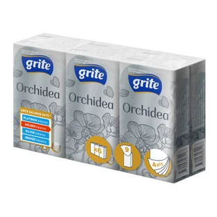 Носовые платки Grite Orchidea 4 слоя 9 шт х 6 пачек