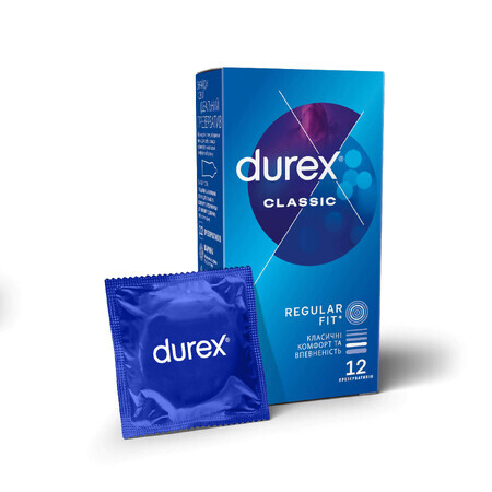 Презервативы латексные с силиконовой смазкой DUREX Сlassic классические, 12 шт.