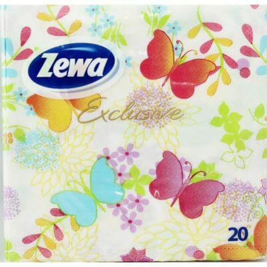 Салфетки столовые Zewa Set Luxury 3-слойные бабочки 20 шт: цены и характеристики