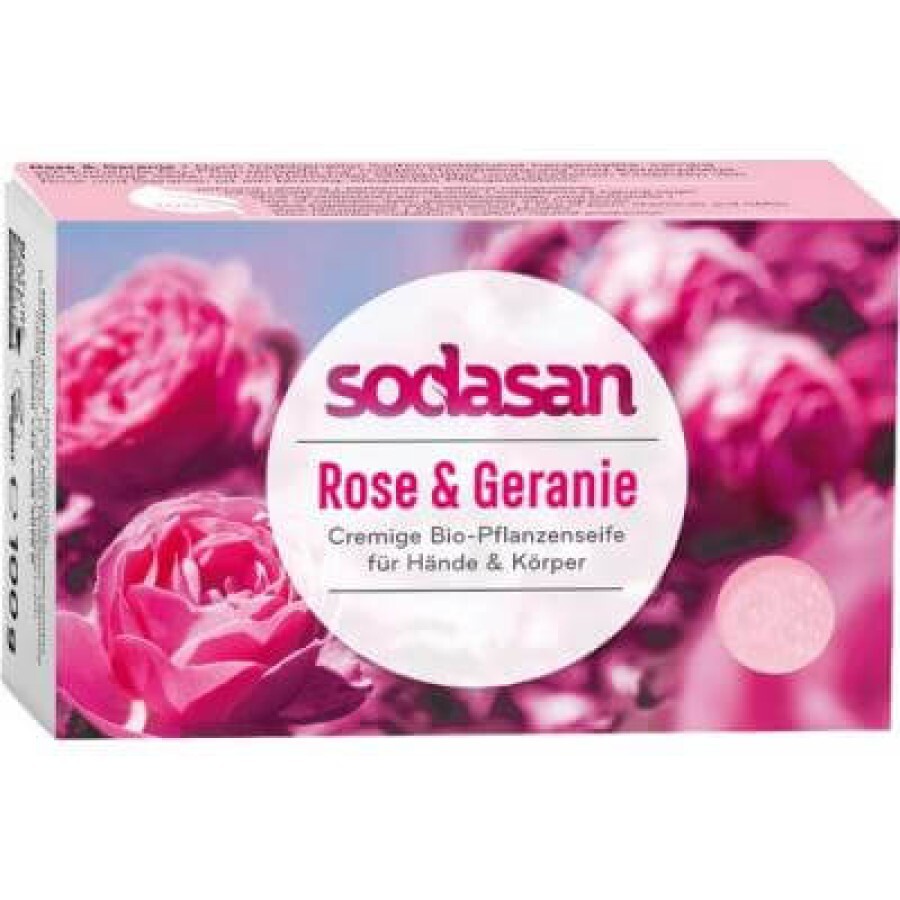 Твердое мыло Sodasan Роза-Герань органическое омолаживающее 100 г: цены и характеристики