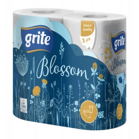 Туалетний папір Grite Blossom 3 шари 4 рулони