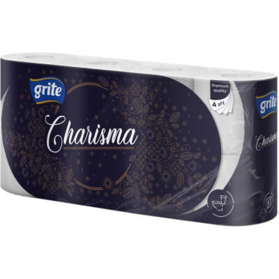 Туалетний папір Grite Charisma 4 шари 8 рулонів: ціни та характеристики
