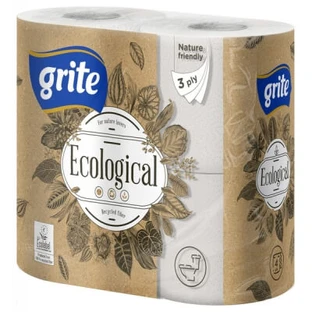 Туалетная бумага Grite Ecological Plius 3 слоя 4 рулона