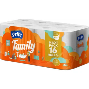 Туалетная бумага Grite Family 3 слоя 16 рулонов