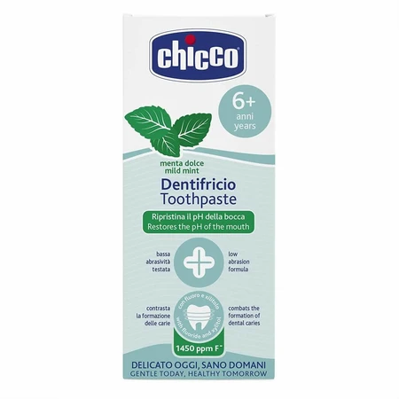 Зубна паста Chicco Ніжна м'ята з фтором від 6 років 50 мл: ціни та характеристики