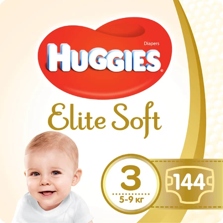 Подгузники Huggies Elite Soft 3 (5-9 кг) Box 144 шт: цены и характеристики