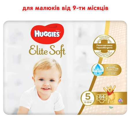 Подгузники Huggies Elite Soft 5 (12-22 кг) Giga 84 шт: цены и характеристики
