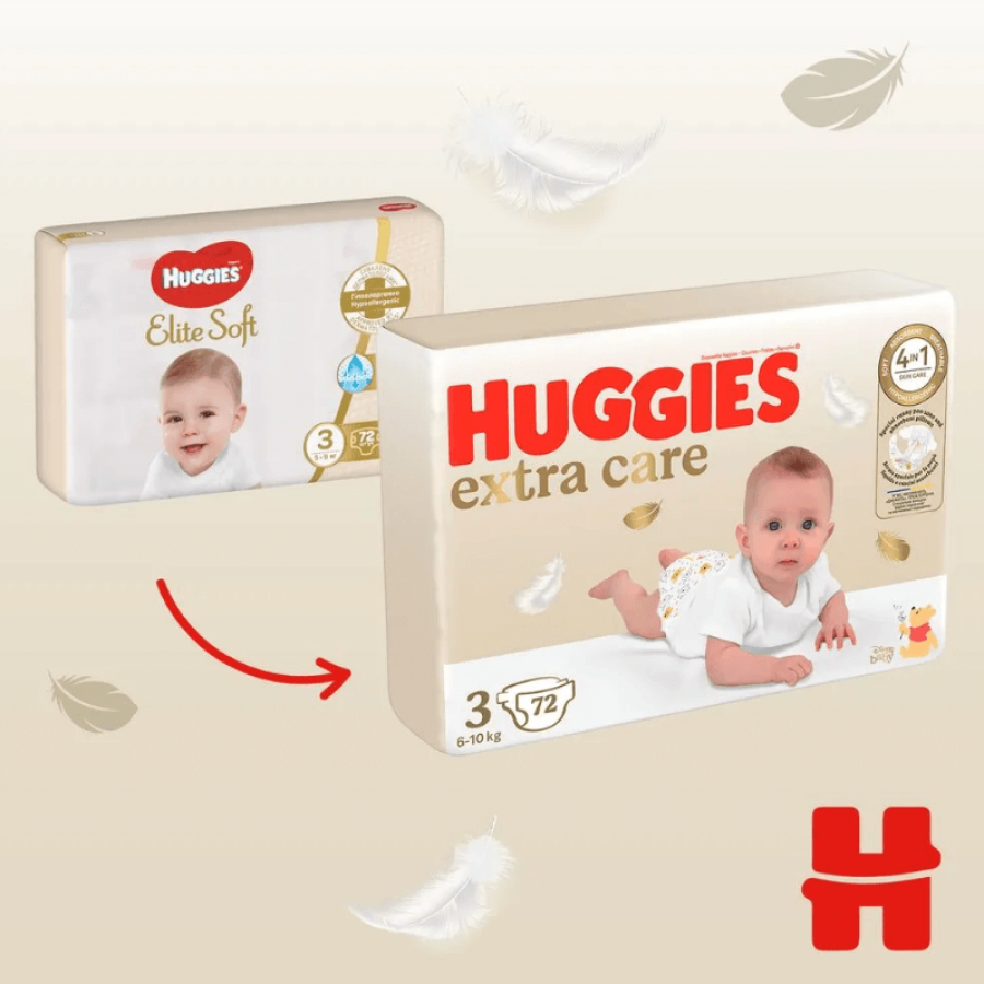Підгузки Huggies Extra Care 3 (6-10 кг), 72 шт.: ціни та характеристики