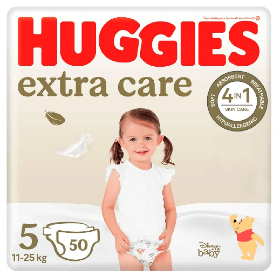 Подгузники Huggies Extra Care 5 (11-25кг) Mega 50 шт: цены и характеристики