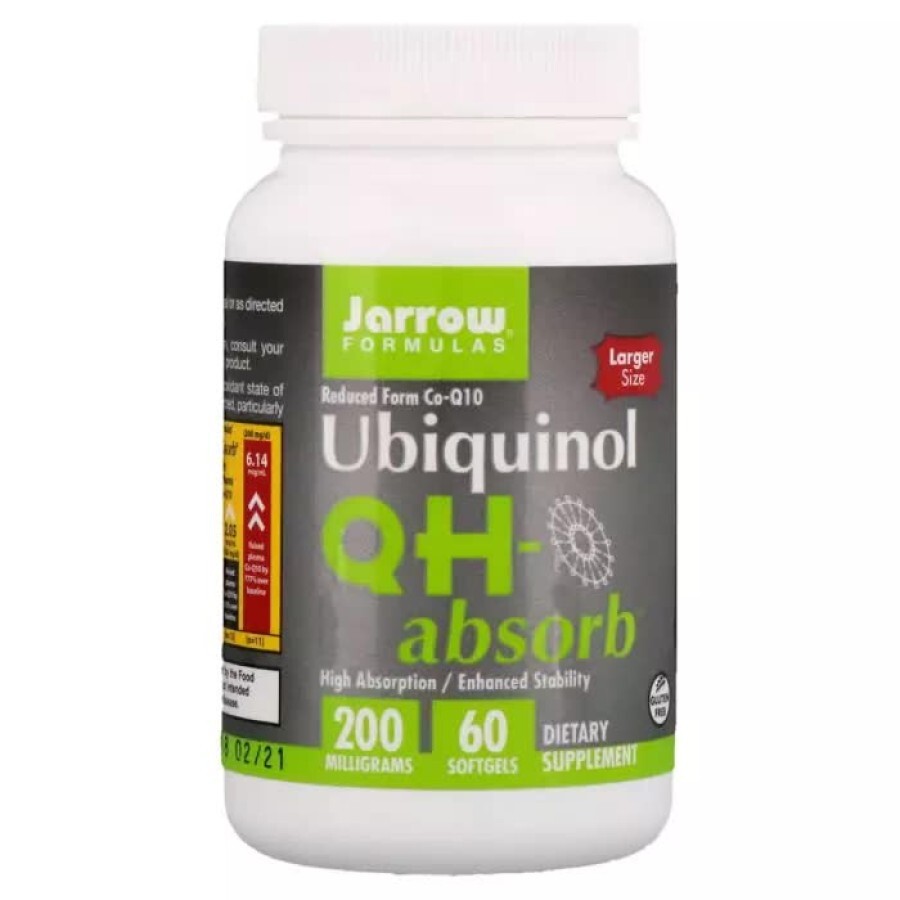 Убіхінол 200 мг Ubiquinol QH-Absorb Jarrow Formulas 60 желатинових капсул: ціни та характеристики