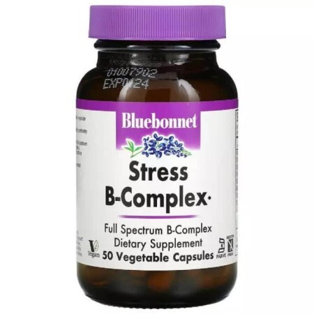 Стрес В-Комплекс Stress B-Complex Bluebonnet Nutrition 50 вегетаріанських капсул