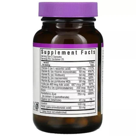 Стресс В-Комплекс Stress B-Complex Bluebonnet Nutrition 50 вегетарианских капсул: цены и характеристики