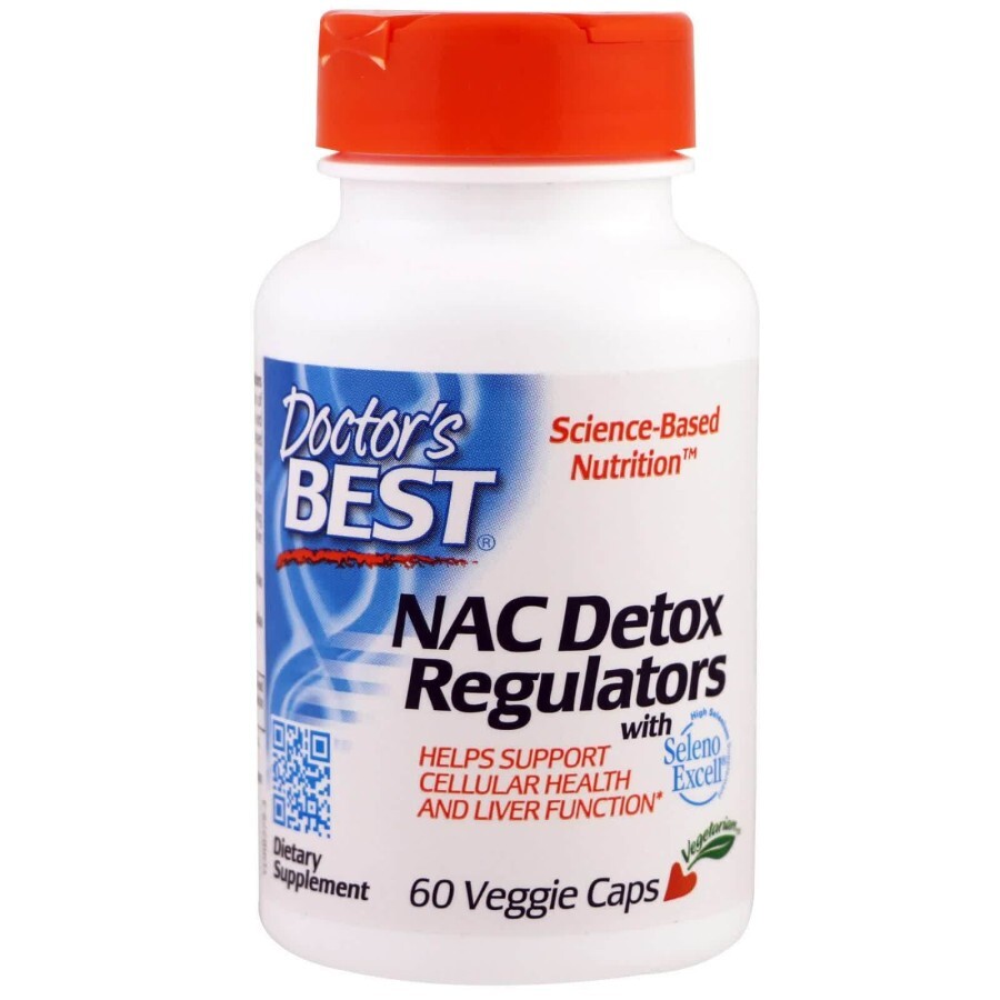 NAC (N-Ацетил-L-Цистеїн) Детоксичні Регулятори Seleno Excell Doctor's Best 60 гелевих капсул: ціни та характеристики