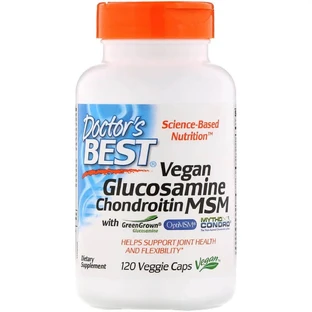Вегетаріанський Глюкозамін Хондроїтин і МСМ Glucosamine Chondroitin MSM Doctor's Best 120 капсул