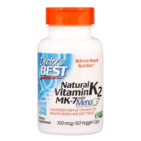 Вітамін К2 у формі МК-7 Vitamin K2 as MK-7 Doctor's Best 100 мкг 60 капсул: ціни та характеристики