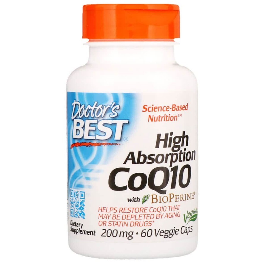 Коэнзим Q10 высокой абсорбации 200 мг BioPerine Doctor's Best 60 гелевых капсул: цены и характеристики