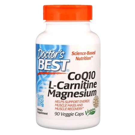 Коензим Q10 L-Карнитин і Магній CoQ10 L-Carnitine Magnesium Doctor's Best 90 капсул